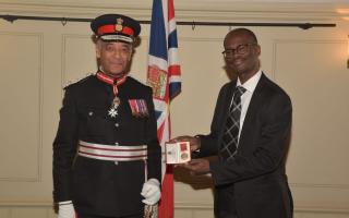 Matthew McKenzie was presented the award by Sir Kenneth Olisa OBE, the Lord Lieutenant