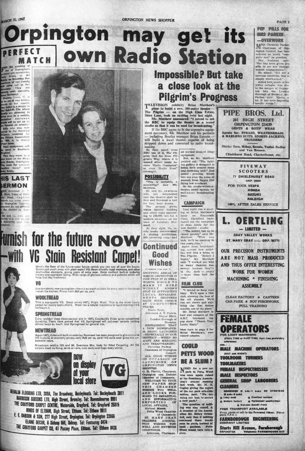 Black and white over 12 pages, look back at the first ever edition of the Orpington News Shopper published in 1965.