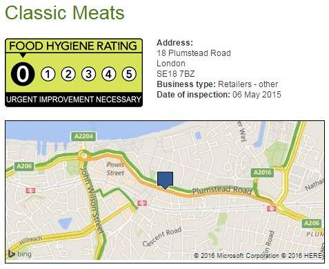 0 stars: Classic Meats, Plumstead Road