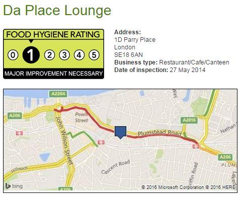 1 star: Da Place Lounge, Parry Place, SE18
