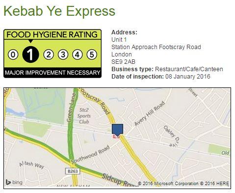 1 star: Kebab Ye Express, Station Approach, Footscray Road 