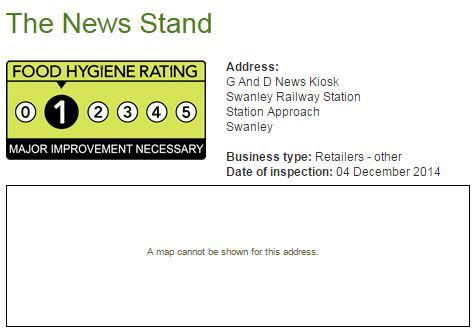 1 star - The News Stand, Swanley railway station