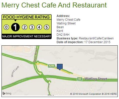 1 star - Merry Chest Cafe And Restaurant, Watling Street, Bean