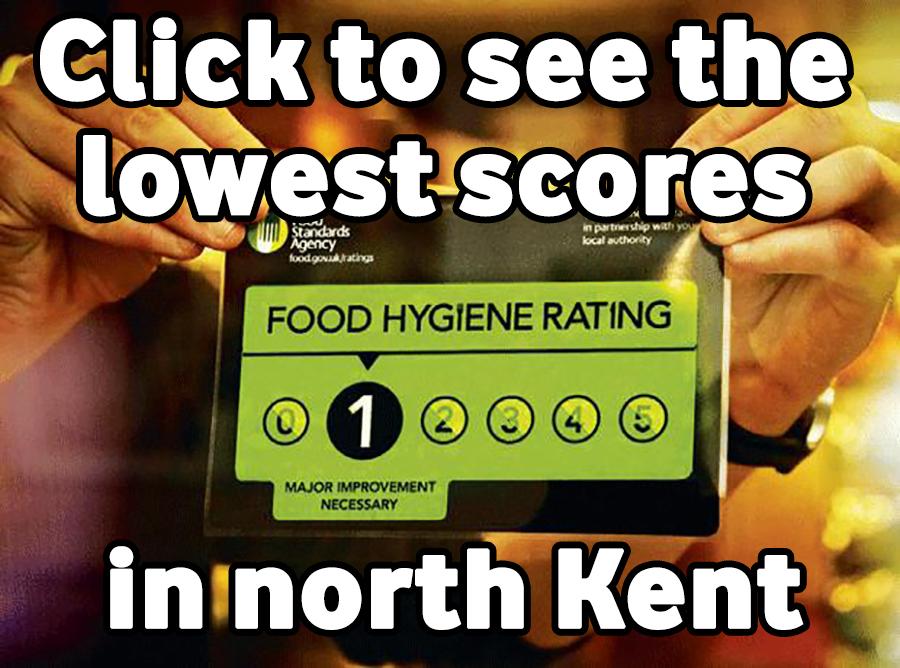 Food hygiene ratings - north Kent