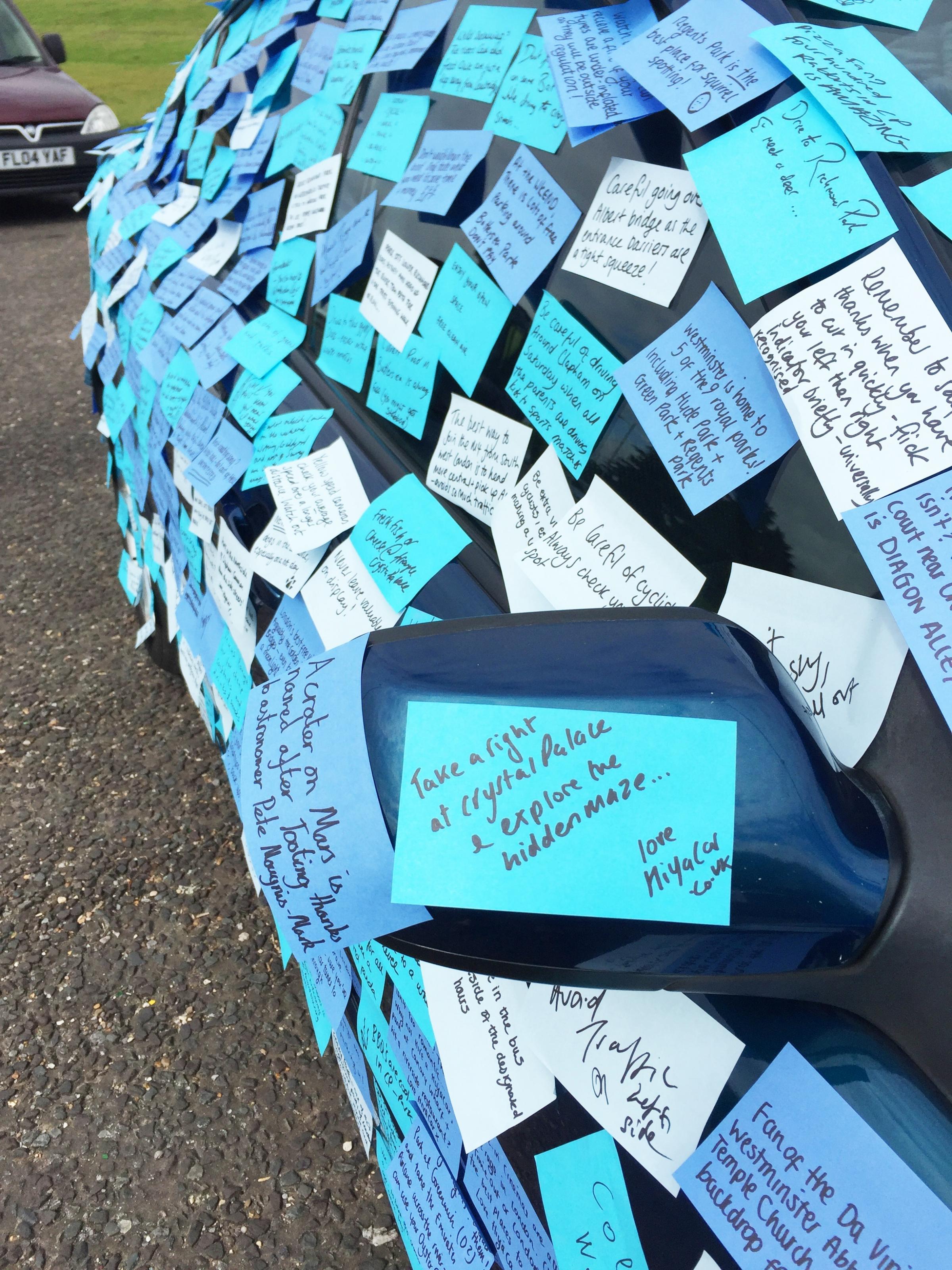 Lære Sparsommelig nitrogen This car parked in Crystal Palace covered in Post-It notes has some tips  that London drivers need to know - Administration news - NewsLocker
