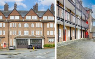 The two-bed flat in the Old Fire Station is on the market for £300k
