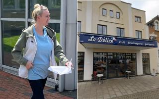 Nicola Pearce (left) broke into Le Delice cafe in Hither Green