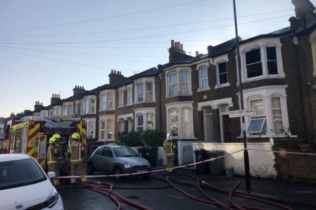 The property on Ryecroft Road is on sale for £500k. Photo: London Fire Brigade