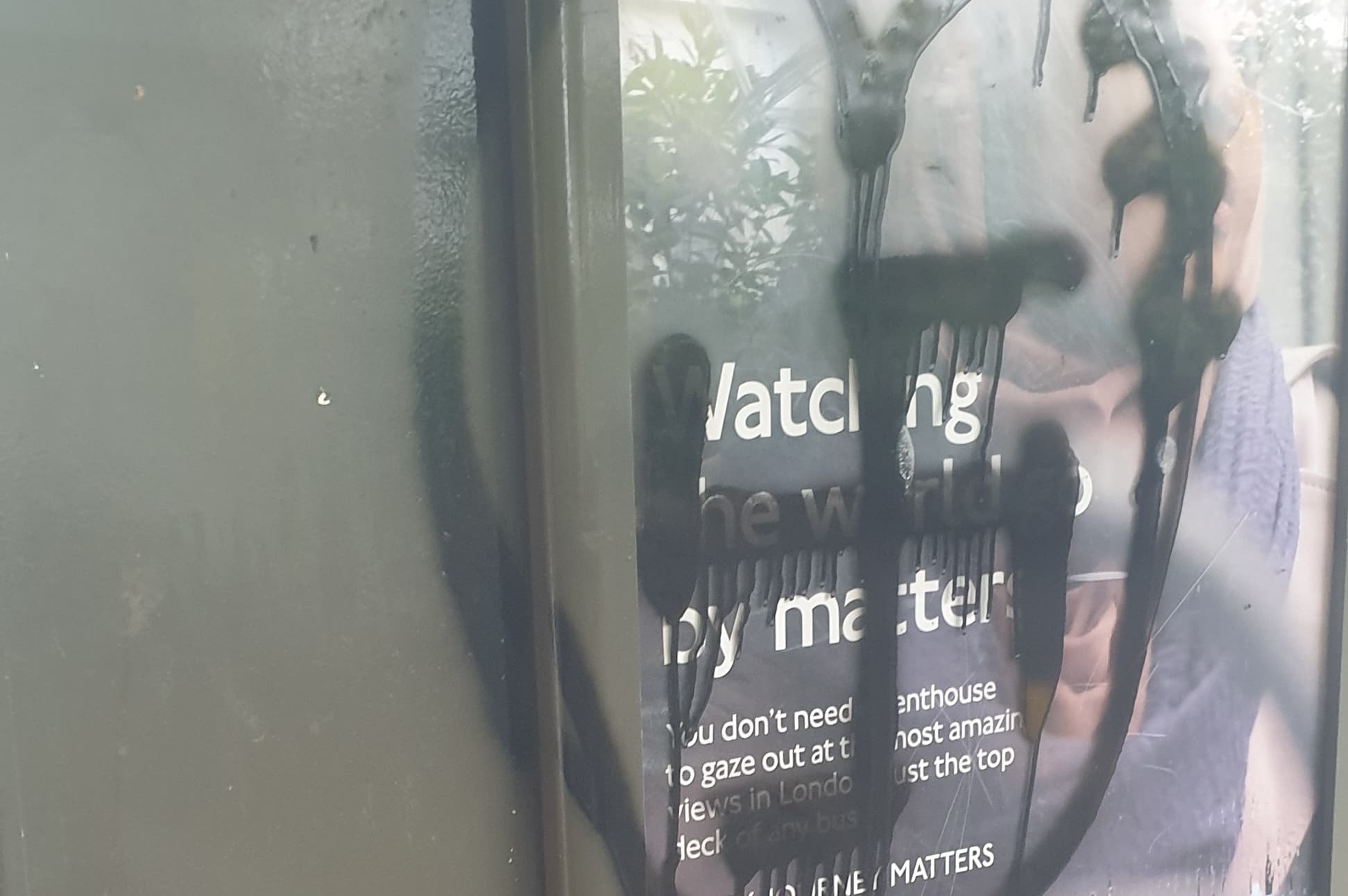 Bexley bus stop defaced with graffiti swastikas