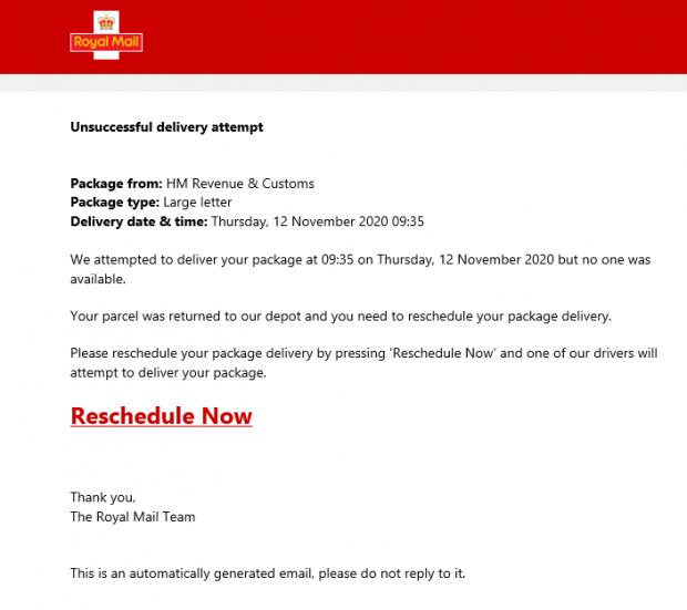 News Shopper: Some Royal Mail customers have been getting this scam email