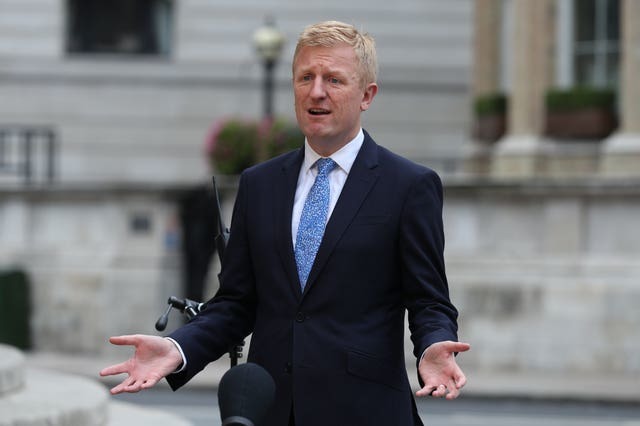 Culture Secretary Oliver Dowden says the Government is working “flat out” to get spectators back into venues without social distancing (Yui Mok/PA)