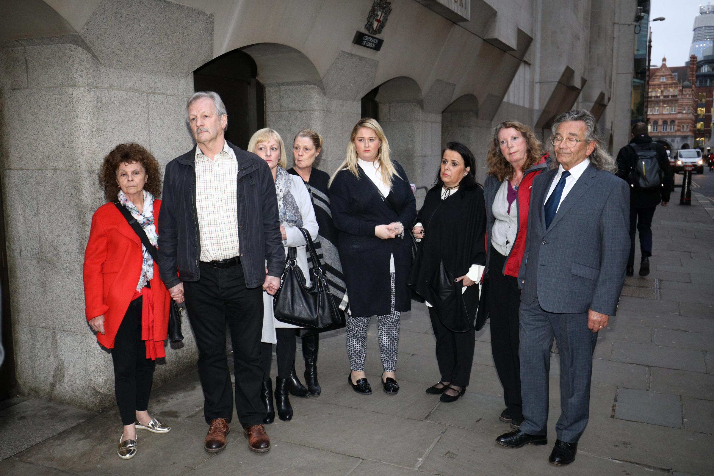 Friends and relatives of the victims of the Penge crash at the Old Bailey in 2017