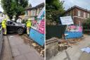 Aftermath of the crash in Lewisham outside LEYF pre school on Tuesday, August 23 (photo supplied)