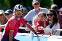Isle of Man’s Mark Cavendish seen with his family after the Men’s Road Race in Warwick on day ten of the 2022 Commonwealth Games