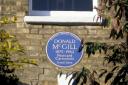 The blue plaque for Donald McGill where he used to live in Blackheath