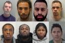The faces of eight criminals who have been jailed this month