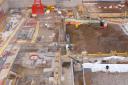 Drone footage shows new leisure centre being built