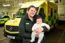 Baby Fia and Paramedic Katie had an emotional reunion at Wimbledon Ambulance Station