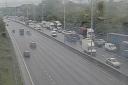Traffic on M25 Essex near Dartford Crossing after crash