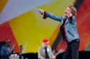 Mick Jagger performs during the New Orleans Jazz and Heritage Festival in New Orleans (AP Photo/Matthew Hinton)