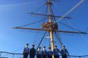 Scouts aboard HMS Victory.