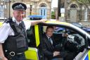 Cllr Cook and Inspector Kevan Martin with the vehicle.