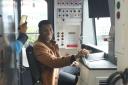 Star Wars actor John Boyega aboard a Southeastern train on Friday.
