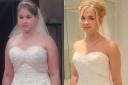 Nikki Holland in her wedding dress before and after her weight loss (Photos: Forza Supplement)