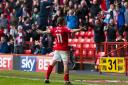 Ricky Holmes celebrates in front of Charlton fans | Picture: Benjamin Peters Photography