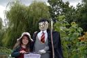 The Harry Potter scarecrow enchanted sisters Theadora and Marla Stedman-Jones, aged 8 and 21 months