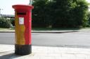 The golden post box, in Station Road, Belvedere.