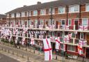 The Kirby Estate, in Bermondsey, south London, is decorated with England flags ahead of the England final