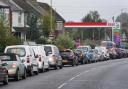 Motorists queue for fuel at an ESSO petrol station in Ashford, Kent. (Gareth Fuller/PA)