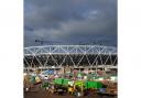 Building work is in full swing at the Olympic Park in Stratford, east London