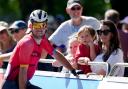 Isle of Man’s Mark Cavendish seen with his family after the Men’s Road Race in Warwick on day ten of the 2022 Commonwealth Games