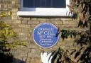 The blue plaque for Donald McGill where he used to live in Blackheath