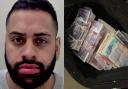 Kuran Gill, 33, stabbed an officer during a drug raid. Over £100,000 in cash was found during the raid.