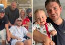 Joshua Warner with his son, 4, and his family