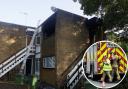 Prentiss Court Charlton: Man taken to hospital after fire
