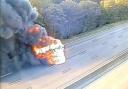 M25 closes due to van fire