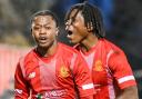 Welling goalscorers Enoch Muwonge and David Kamara.