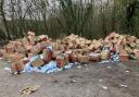 Farningham Woods car park: Boxes of masks dumped