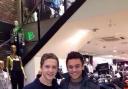 Tom Daley pictured with an unknown male companion, reportedly at River Island in The Glades, Bromley. Picture from Twitter.