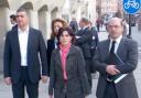 Laurent Bonomo’s father Guy Bonomo (left) and Gabriel Ferez's parents Olivier Ferez and Francoise Villemont have been attending court