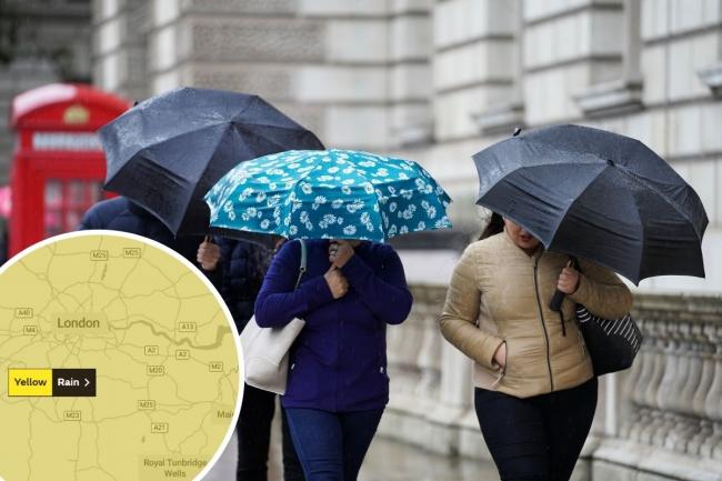 Heavy rain is forecast in London this weekend according to the Met Office