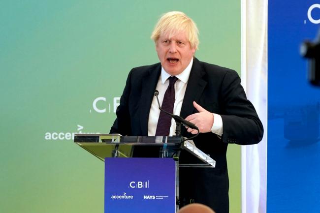 Boris Johnson fumbled his words in a speech given to business leaders (PA)