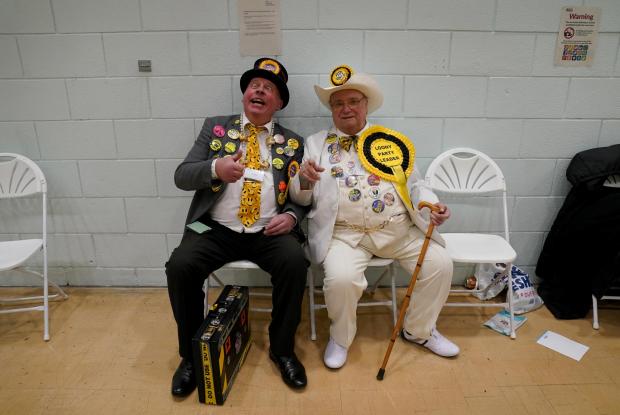 News Shopper: Mad Mike Young (left) candidate for the Official Monster Raving Loony Party with Howling Laud Hope, Leader of the Party