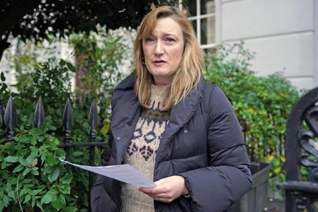 News Shopper: Allegra Stratton speaking outside her home in north London where she announced that she has resigned as an adviser to Boris Johnson (PA)