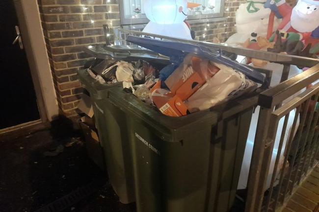 Bins are overflowing on Christchurch Way (Kiro Evans)