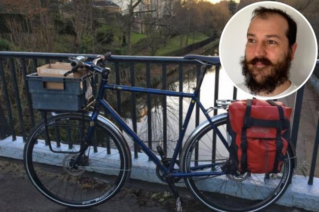 Matthew Sparkes, from Lewisham, and his Genesis Smithfield Borough bike which was stolen in Bromley